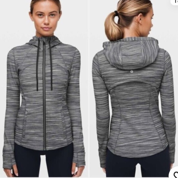 lululemon athletica Jackets & Blazers - Lululemon Hooded Define Jacket *Nulu Heathered Black/White/Black size 6